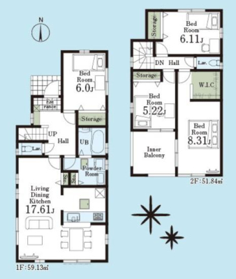 Ԏ} `House Layout`t@~[4LDK̂Z܂BJ17.61LDKB[[̃EH[NCN[[bgA֗ȃrO[It@~[4LDK̂Z܂B